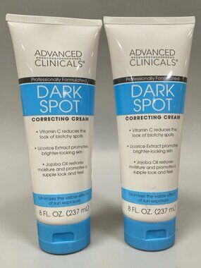 2 Pack Advanced Clinicals  Dark Spot Vitamin C Cream 8oz Each NEW